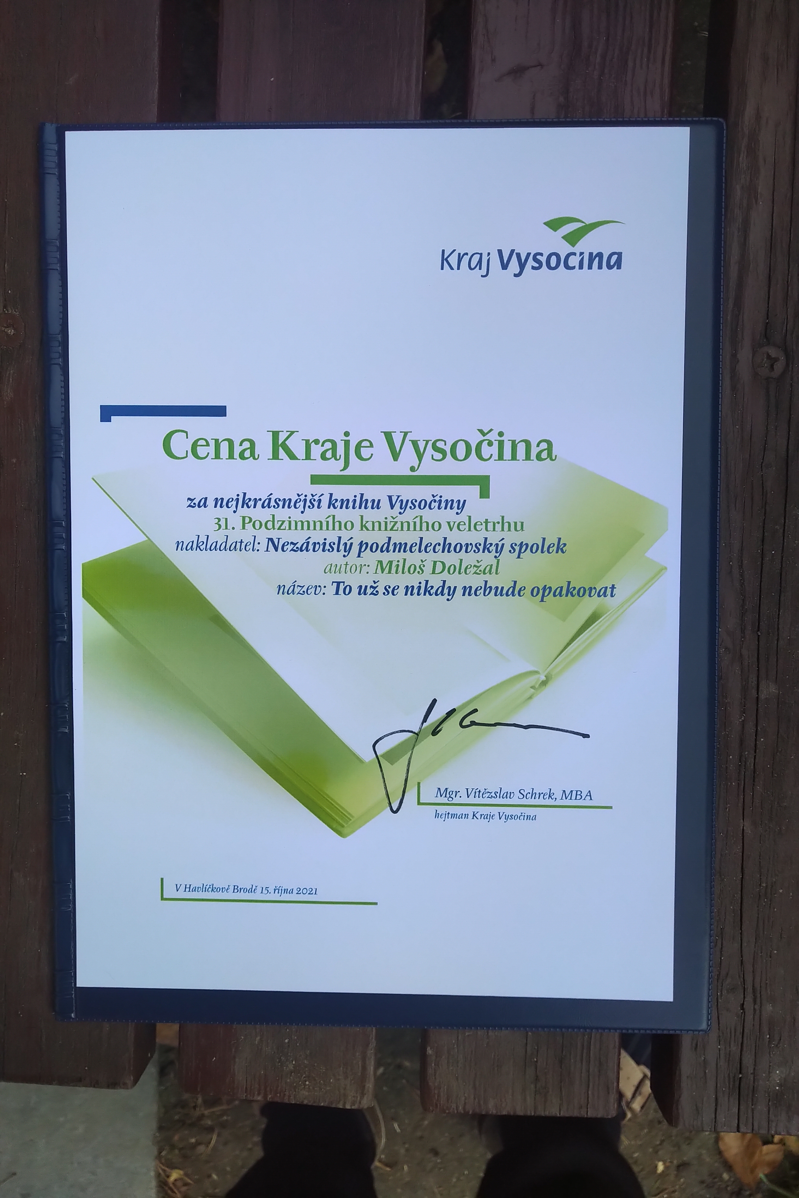 Cena Kraje Vysočina - rok 2021